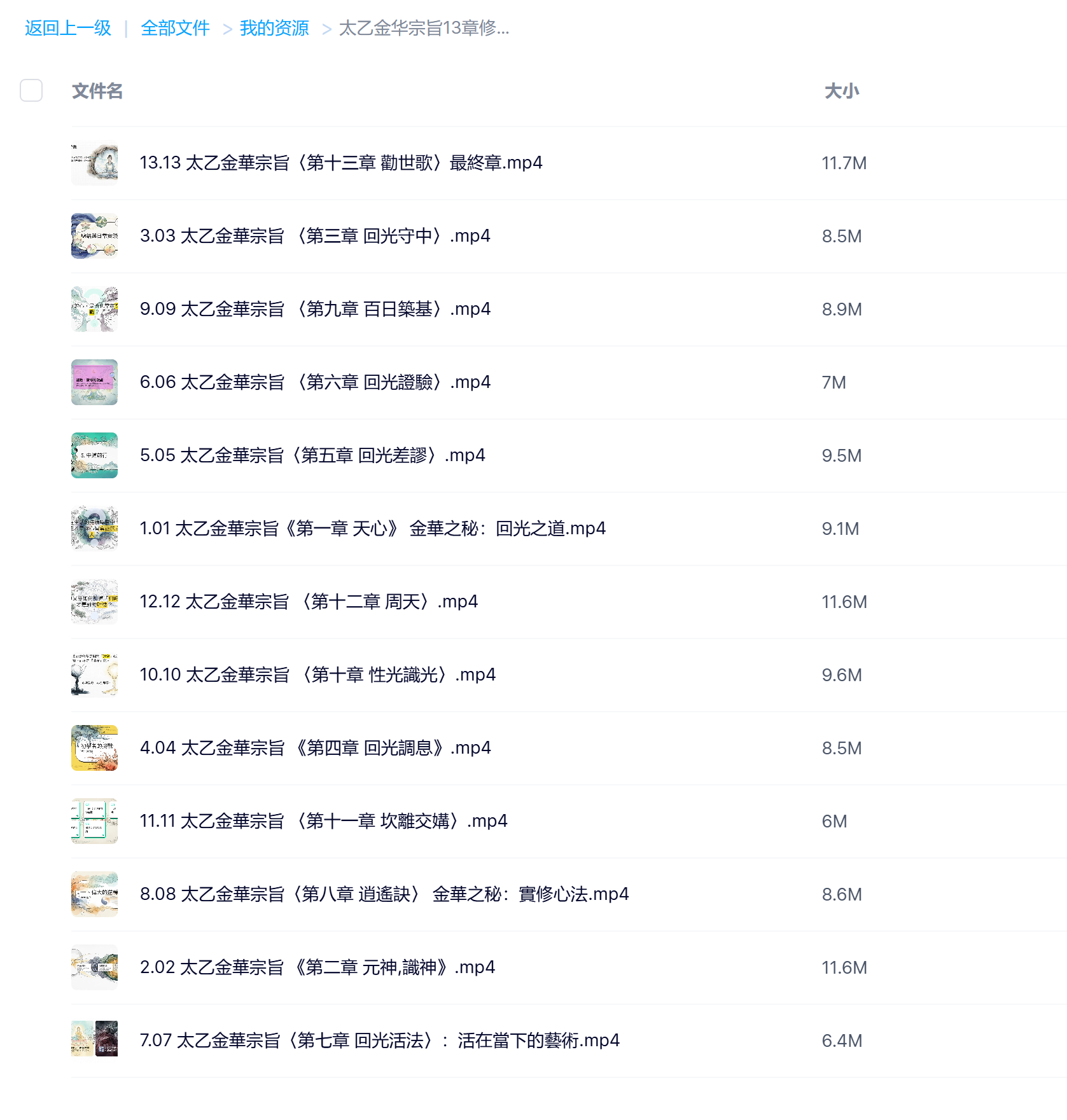 太乙金华宗旨13章修炼课程视频13集电子版
